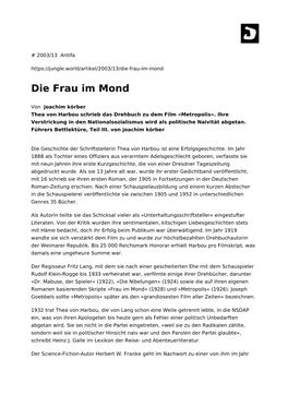 Die Frau Im Mond