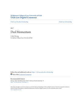 Deal Momentum Cathy Hwang S.J