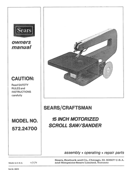 Cautron: Model No. 572.24700 Sears/Craftsman