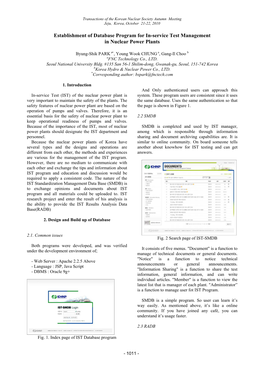 Establishment of Database Program for In-Service Test Management in Nuclear Power Plants