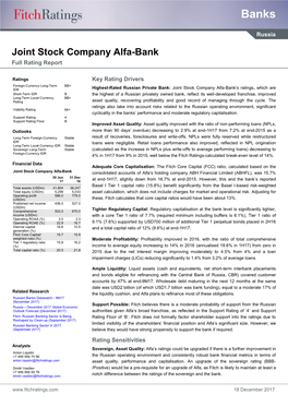 Joint Stock Company Alfa-Bank Full Rating Report