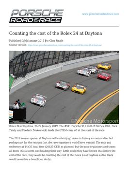 Counting the Cost of the Rolex 24 at Daytona