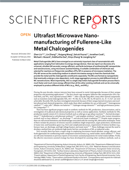 Manufacturing of Fullerene-Like Metal Chalcogenides