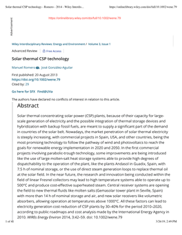 Solar Thermal CSP Technology - Romero - 2014- Wiley Interdis