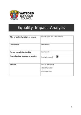 Equality Impact Analysis