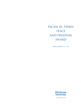 Pacem in Terris Peace and Freedom Award