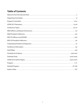 Table of Contents Welcome from the General Chair