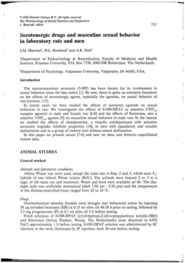 Serotonergic Drugs and Masculine Sexual Behavior in Laboratory Rats and Men