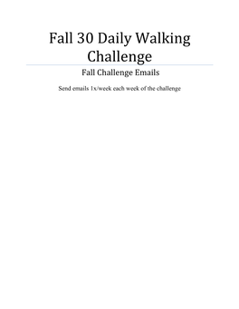 Fall 30 Daily Walking Challenge Fall Challenge Emails