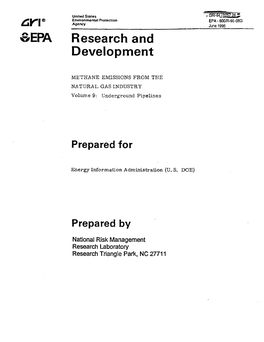 METHANE EMISSIONS from the NATURAL GAS INDUSTRY Volume 9: Underground Pipelines