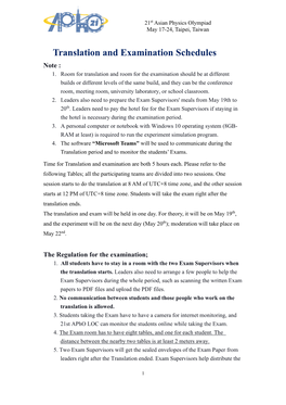 Translation and Examination Schedule.Pdf