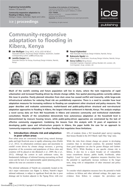 Community-Responsive Adaptation to Flooding in Kibera, Kenya ICE