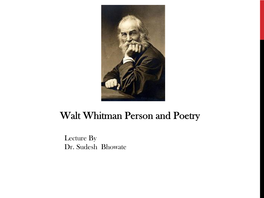 Walt Whitman's Poetry