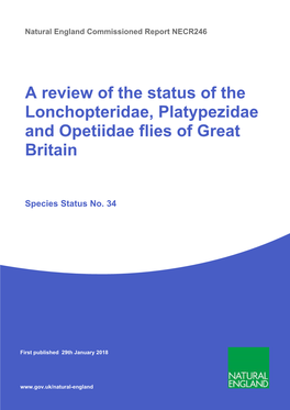 A Review of the Status of the Lonchopteridae, Platypezidae and Opetiidae Flies of Great Britain