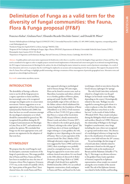 Delimitation of Funga As a Valid Term for the Diversity of Fungal Communities: the Fauna, Flora & Funga Proposal (FF&F)