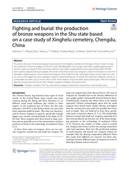 Fighting and Burial: the Production of Bronze Weapons in the Shu State