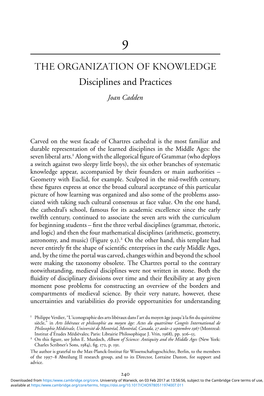 THE ORGANIZATION of KNOWLEDGE Disciplines and Practices Joan Cadden