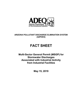 Non-Mining MSGP 2010 Fact Sheet