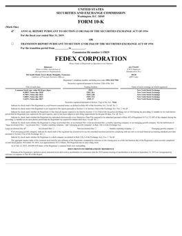 FEDEX CORPORATION (Exact Name of Registrant As Specified in Its Charter)