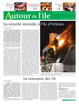 La Sécurité Incendie À L'île D'orléans