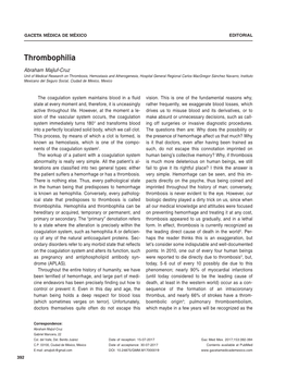 Thrombophilia