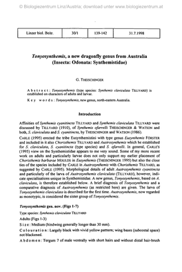 Insecta: Odonata: Synthemistidae)