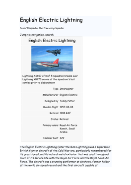 English Electric Lightning