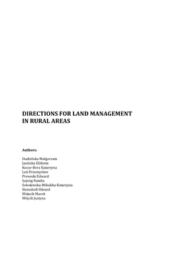 Directions for Land Management in Rural Areas