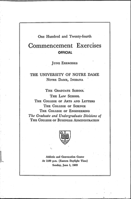 1969-06-01 University of Notre Dame Commencement Program