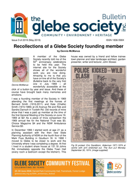 Recollections of a Glebe Society Founding Member by Dennis Mcmanus