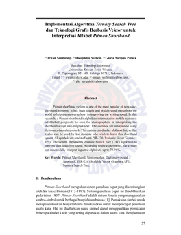 Implementasi Algoritma Ternary Search Tree Dan Teknologi Grafis Berbasis Vektor Untuk Interpretasi Alfabet Pitman Shorthand