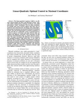 Linear-Quadratic Optimal Control in Maximal Coordinates