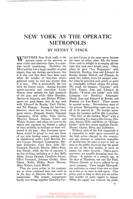 New York As the Operatic Metropolis by Henry T