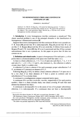 No Homogeneous Tree-Like Continuum Contains an Arc