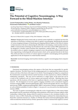 The Potential of Cognitive Neuroimaging: a Way Forward to the Mind-Machine Interface