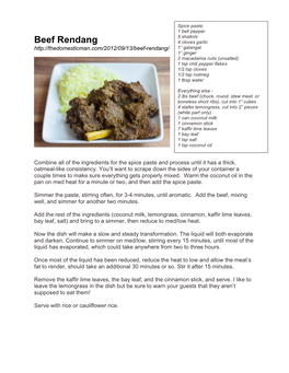 Beef Rendang