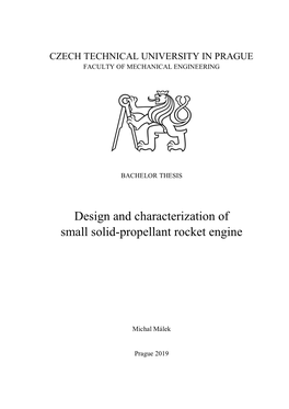 Design and Characterization of Small Solid-Propellant Rocket Engine