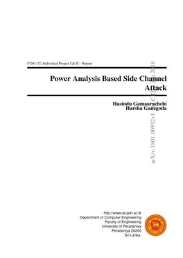 Power Analysis Based Side Channel Attack