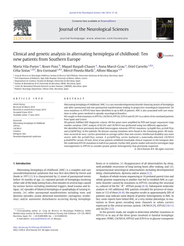 Clinical and Genetic Analysis in Alternating Hemiplegia of Childhood: Ten New Patients from Southern Europe