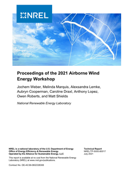 Proceedings of the 2021 Airborne Wind Energy Workshop