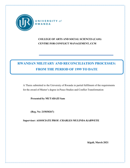 Rwandan Military and Reconciliation Processes