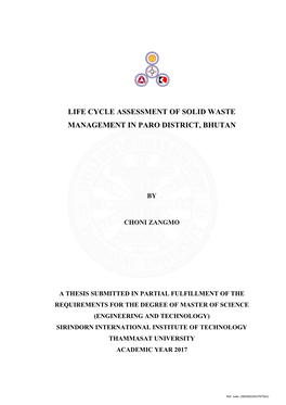 Life Cycle Assessment of Solid Waste Management in Paro District, Bhutan
