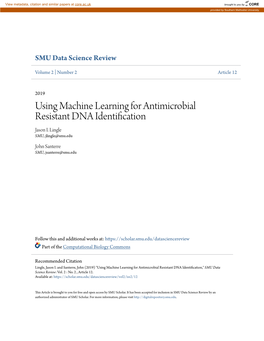 Using Machine Learning for Antimicrobial Resistant DNA Identification Jason I