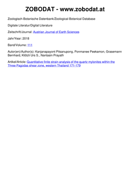 Quantitative Finite Strain Analysis of the Quartz Mylonites Within the Three