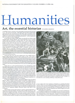 Art, the Essential Historian by JOHN CANADAY