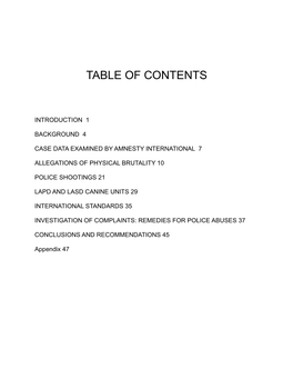 Table of Contents