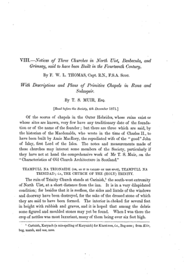 Notices of Three Churches in North Uist, Benbecula, and Grimsay, Said to Have Been Built in the Fourteenth Century