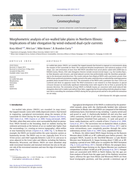 Morphometric Analysis of Ice-Walled Lake Plains in Northern Illinois: Implications of Lake Elongation by Wind-Induced Dual-Cycle Currents