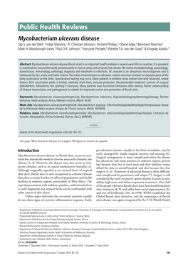 Public Health Reviews Mycobacterium Ulcerans Disease Tjip S