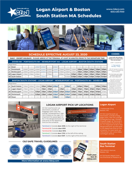 Logan Airport & Boston South Station MA Schedules